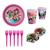 Kit Festa Meninas Superpoderosas: 8 Copos 200 ml + 8 Pratos 18 cm + 8 Garfos + 40 Porta Forminha Festcolor Inspire S Kit Festa Meninas Superpoderosas: 8 Copos 200 ml + 8 Pratos 18 cm + 8 Garfos + 40 Porta Forminha Festcolor Inspire S
