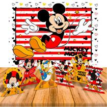 Kit Festa Mickey Mouse Decoração Painel Gigante + 6 Display