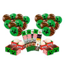 Kit festa Minecraft Decoração Aniversário completo 95pçs Kit festa Minecraft Decoração Aniversário completo 95pçs