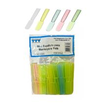 Kit Festa Mini Espátula Colorida Descartável Manteiga Patê C/ 100 Uni