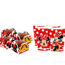 Kit Festa Minnie decoração Aniversár 50 forminhas + 12 Copos