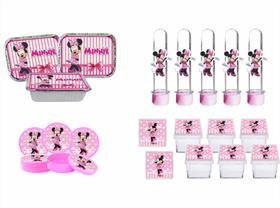 Kit Festa Minnie Rosa 120 peças (30 pessoas)