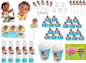 Kit festa Moana Baby (azui claro) 255 peças (30 pessoas)