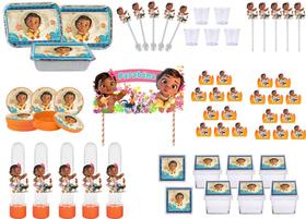 Kit festa Moana Baby (laranja) 191 peças (20 pessoas)