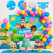 Kit Festa Mundo Bita Decoração Aniversário Painel+150 Balões Kit Festa Mundo Bita Decoração Aniversário Painel+150 Balões