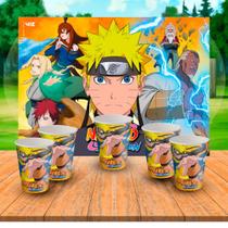 Kit festa Naruto decoração completa 9 itens copos + painel Gigante
