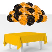 Kit festa Naruto Decoração Toalha Amarela TNT + 25 balões Kit festa Naruto Decoração Toalha Amarela TNT + 25 balões