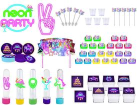 Kit festa Neon 113 peças (10 pessoas)