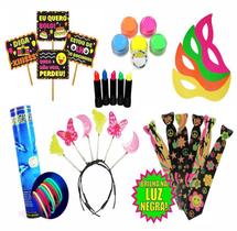 Kit Festa Neon 169 Adereços Brilha Luz Negra Balada