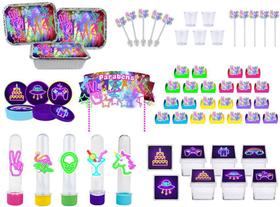 Kit festa Neon 191 peças (20 pessoas)