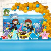 Kit Festa Ouro Fundo Do Mar - IMPAKTO VISUAL Kit Festa Ouro Fundo Do Mar - IMPAKTO VISUAL