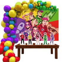 Kit Festa Ouro Grupo dos Rosa Desenho e Emillyvick Painel Display para Decoração de Festa de Aniversário