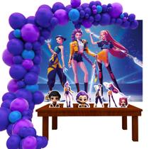 Kit Festa Ouro Guerreiras do Kpop Kpop Demon Hunters Painel