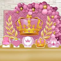Kit Festa Ouro Realeza Menina - IMPAKTO VISUAL Kit Festa Ouro Realeza Menina - IMPAKTO VISUAL