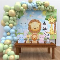 Kit Festa Painel Ouro Safari Baby Cute Pelúcia- IMPAKTO VISUAL Kit Festa Painel Ouro Safari Baby Cute Pelúcia- IMPAKTO VISUAL