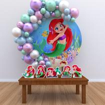 Kit Festa Painel Redondo Aniversário Ariel Baby Decoração Cenários- IMPAKTO VISUAL