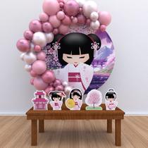 Kit Festa Painel Redondo Boneca Oriental Chinesa Gueixa Kokeshi-IMPAKTO VISUAL Kit Festa Painel Redondo Boneca Oriental Chinesa Gueixa Kokeshi-IMPAKTO VISUAL
