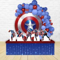 Kit Festa Painel Redondo Decoração Infantil Capitão América- IMPAKTO VISUAL