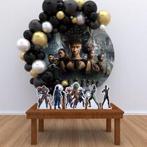 Kit Festa Painel Redondo Decoração Pantera Negra 2 Wakanda Forever