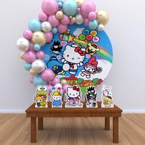 Kit Festa Painel Redondo Hello Kit e Seus Amigos- IMPAKTO VISUAL