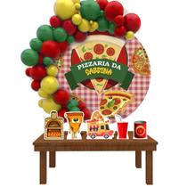 Kit Festa Painel Redondo PERSONALIZADO Pizzaria Com Nome- IMPAKTO VISUAL Kit Festa Painel Redondo PERSONALIZADO Pizzaria Com Nome- IMPAKTO VISUAL