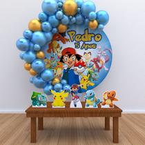 Kit Festa Painel Redondo PERSONALIZADO Pokemon 01 - IMPAKTO VISUAL