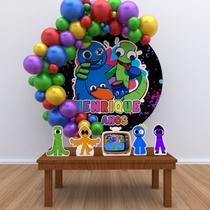 Kit Festa Painel Redondo PERSONALIZADO Rainbow Friends- IMPAKTO VISUAL