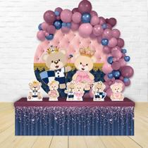 kit festa painel redondoDecoração Chá revelação urso e ursa princesa 1,50 Diâmetro