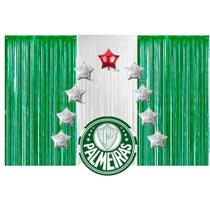 Kit FESTA PALMEIRAS Cortinas Metalizadas + Balões Estrelas 9" Kit FESTA PALMEIRAS Cortinas Metalizadas + Balões Estrelas 9"