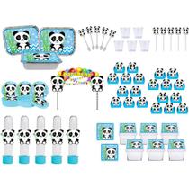 Kit festa Panda (azul claro) 121 peças (10 pessoas)