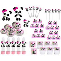 Kit festa panda Menina 293 peças (30 pessoas)