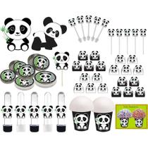 Kit Festa Panda Menino (preto E Branco) 99 Peças (10 pessoas)