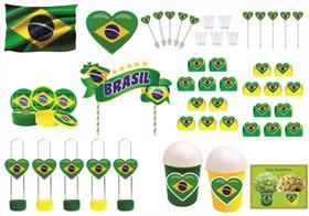 Kit Festa Pátria Amada Brasil 255 peças (30 pessoas)