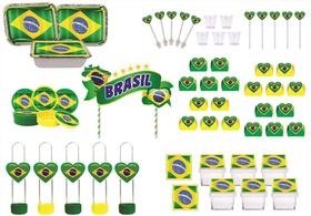 Kit Festa Pátria Amada Brasil 311 peças (30 pessoas) - Produto artesanal