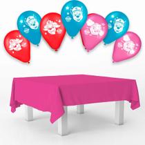 Kit festa Patrulha Canina Decoração Toalha Rosa + 25 balões Kit festa Patrulha Canina Decoração Toalha Rosa + 25 balões