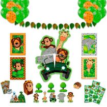 Kit Festa Personalizado Safari 163 Peças Decoração Festcolor Kit Festa Personalizado Safari 163 Peças Decoração Festcolor