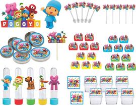 Kit Festa Pocoyo (colorido) 107 Peças (10 pessoas)