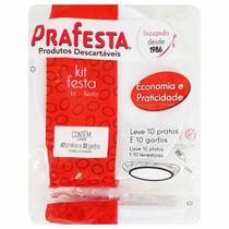 Kit Festa Prafesta com Prato e Garfo 10 Unidades