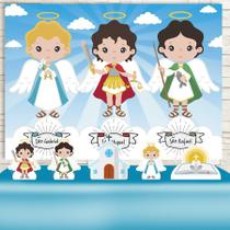 KIT Festa Prata Anjos Miguel, Gabriel, Rafael - IMPAKTO VISUAL KIT Festa Prata Anjos Miguel, Gabriel, Rafael - IMPAKTO VISUAL