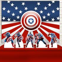 KIT Festa Prata Capitão América - IMPAKTO VISUAL KIT Festa Prata Capitão América - IMPAKTO VISUAL