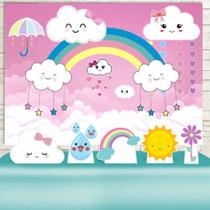 KIT Festa Prata Chuva de Amor Rosa - IMPAKTO VISUAL KIT Festa Prata Chuva de Amor Rosa - IMPAKTO VISUAL