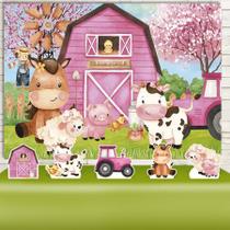 KIT Festa Prata Fazendinha Rosa Aquarela - IMPAKTO VISUAL