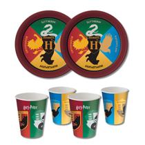 Kit Festa Pratos e Copos para Aniversário Comemoração - Harry Potter New - 24un Cada - Festcolor Kit Festa Pratos e Copos para Aniversário Comemoração - Harry Potter New - 24un Cada - Festcolor