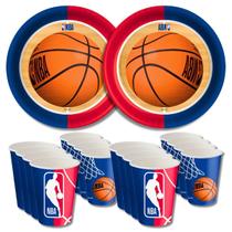 Kit Festa Pratos e Copos para Aniversário Comemoração - NBA - 24 un Cada - Festcolor