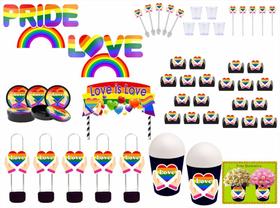 Kit Festa Pride LGBTQIA+ 105 peças (10 pessoas) preto