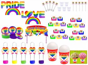 Kit Festa Pride LGBTQIA+ 105 peças (10 pessoas) - Produto artesanal