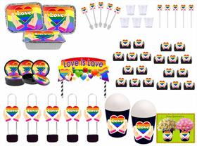 Kit Festa Pride LGBTQIA+ 113 pçs (10 pess) marmita vso preto