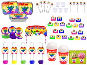 Kit Festa Pride LGBTQIA+ 113 peças (10 pessoas) marmita vso