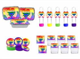 Kit Festa Pride LGBTQIA+ 120 peças (30 pessoas) - Produto artesanal