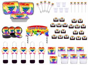 Kit Festa Pride LGBTQIA+ 191 peças (20 pessoas) preto - Produto artesanal